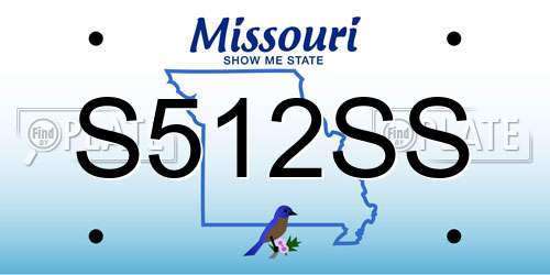 S512SS Missouri License Plate