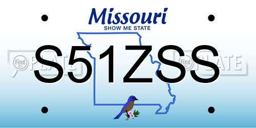 S51ZSS Missouri License Plate