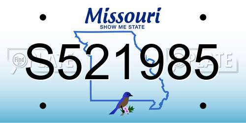 S521985 Missouri License Plate