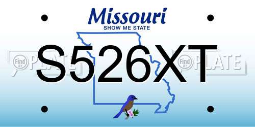 S526XT Missouri License Plate