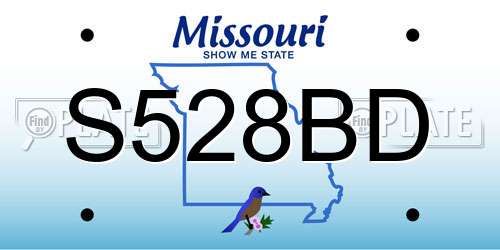 S528BD Missouri License Plate