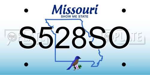 S528SO Missouri License Plate