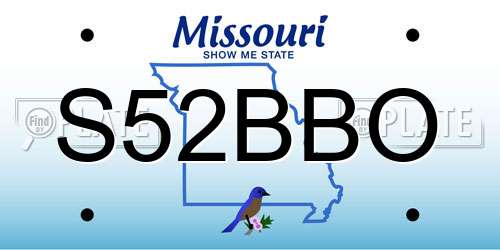 S52BBO Missouri License Plate