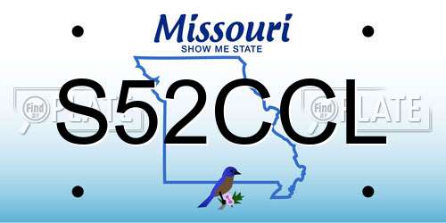 S52CCL Missouri License Plate