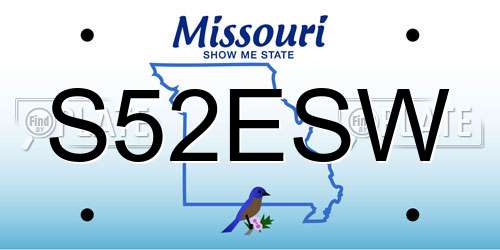 S52ESW Missouri License Plate