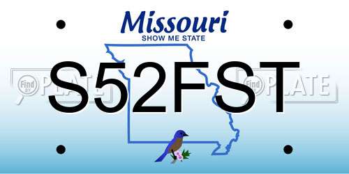S52FST Missouri License Plate