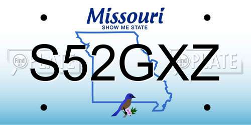 S52GXZ Missouri License Plate