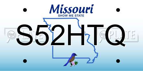 S52HTQ Missouri License Plate