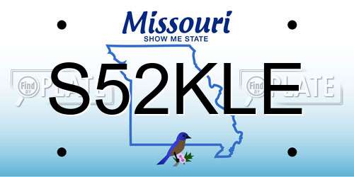 S52KLE Missouri License Plate