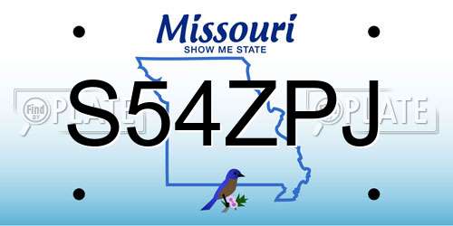 S54ZPJ Missouri License Plate