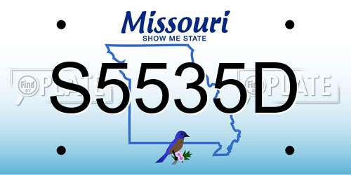 S5535D Missouri License Plate