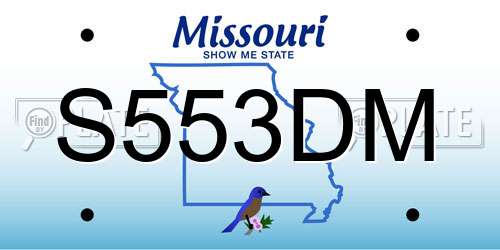 S553DM Missouri License Plate