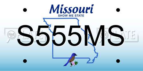 S555MS Missouri License Plate