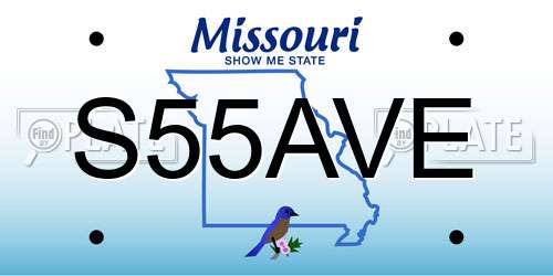S55AVE Missouri License Plate