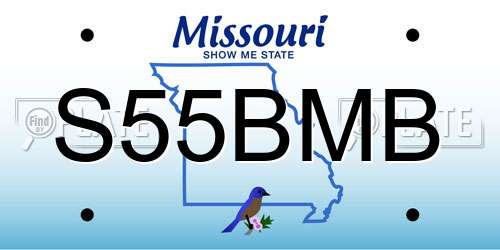 S55BMB Missouri License Plate