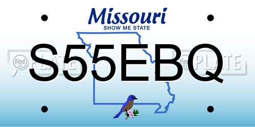 S55EBQ Missouri License Plate