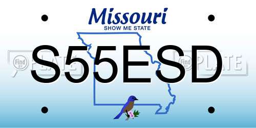 S55ESD Missouri License Plate