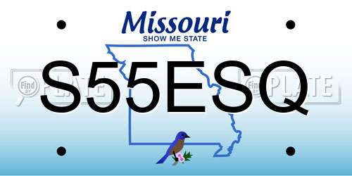 S55ESQ Missouri License Plate