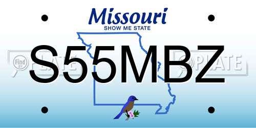 S55MBZ Missouri License Plate