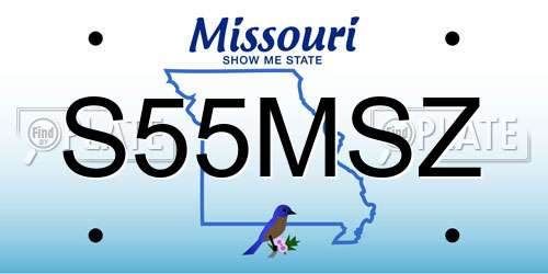 S55MSZ Missouri License Plate