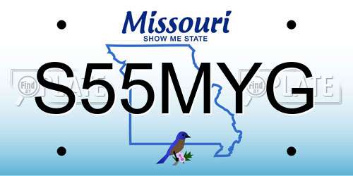 S55MYG Missouri License Plate