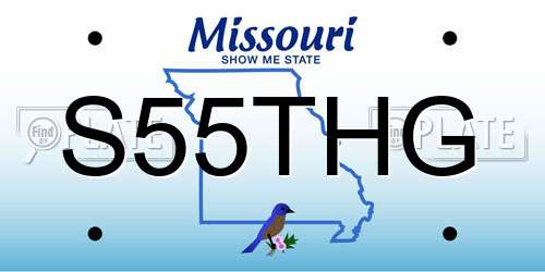 S55THG Missouri License Plate