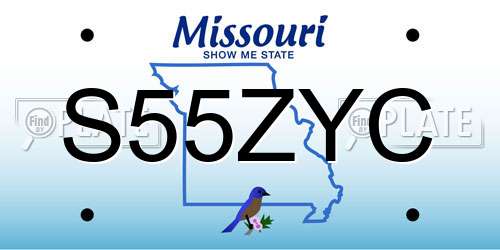 S55ZYC Missouri License Plate