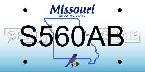 S560AB Missouri License Plate