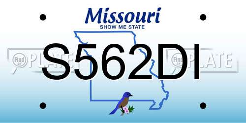 S562DI Missouri License Plate