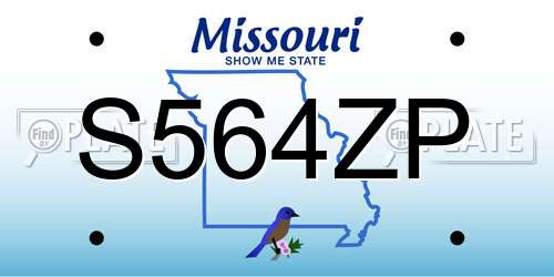 S564ZP Missouri License Plate