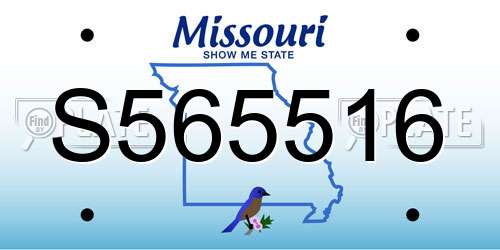 S565516 Missouri License Plate