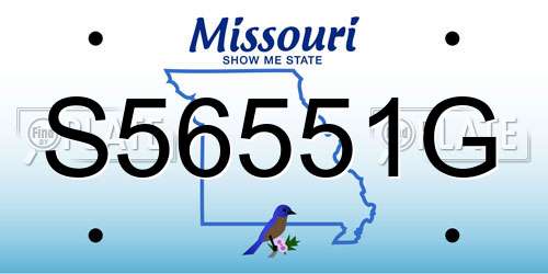 S56551G Missouri License Plate
