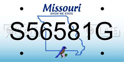 S56581G Missouri License Plate