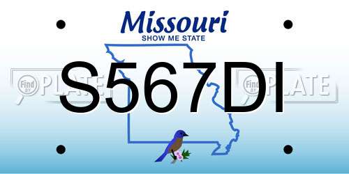 S567DI Missouri License Plate