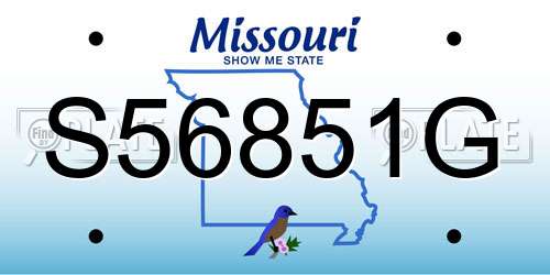 S56851G Missouri License Plate