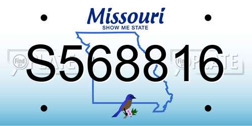 S568816 Missouri License Plate