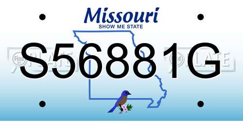 S56881G Missouri License Plate