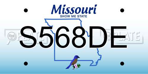 S568DE Missouri License Plate