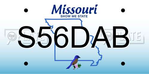 S56DAB Missouri License Plate