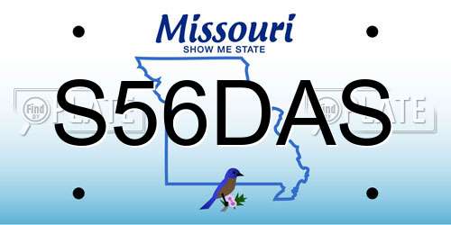 S56DAS Missouri License Plate