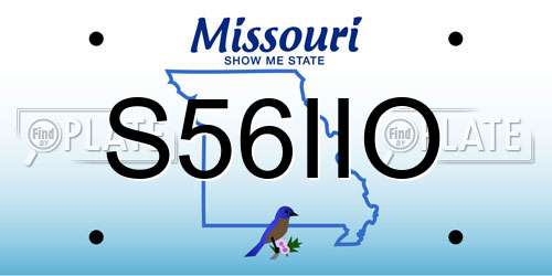 S56IIO Missouri License Plate