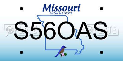 S56OAS Missouri License Plate