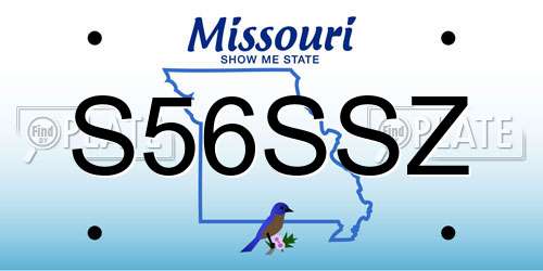 S56SSZ Missouri License Plate