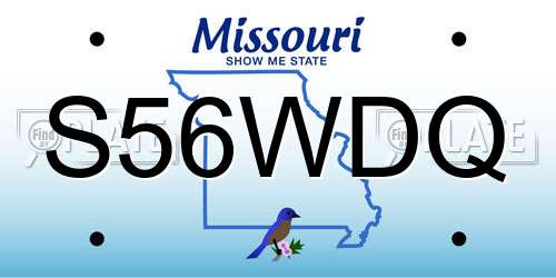 S56WDQ Missouri License Plate
