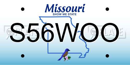 S56WOO Missouri License Plate