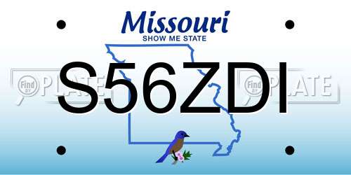 S56ZDI Missouri License Plate