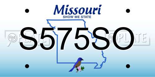 S575SO Missouri License Plate