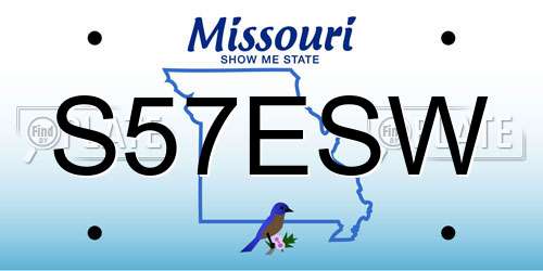 S57ESW Missouri License Plate
