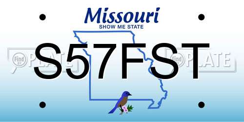 S57FST Missouri License Plate