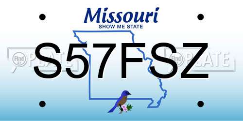 S57FSZ Missouri License Plate